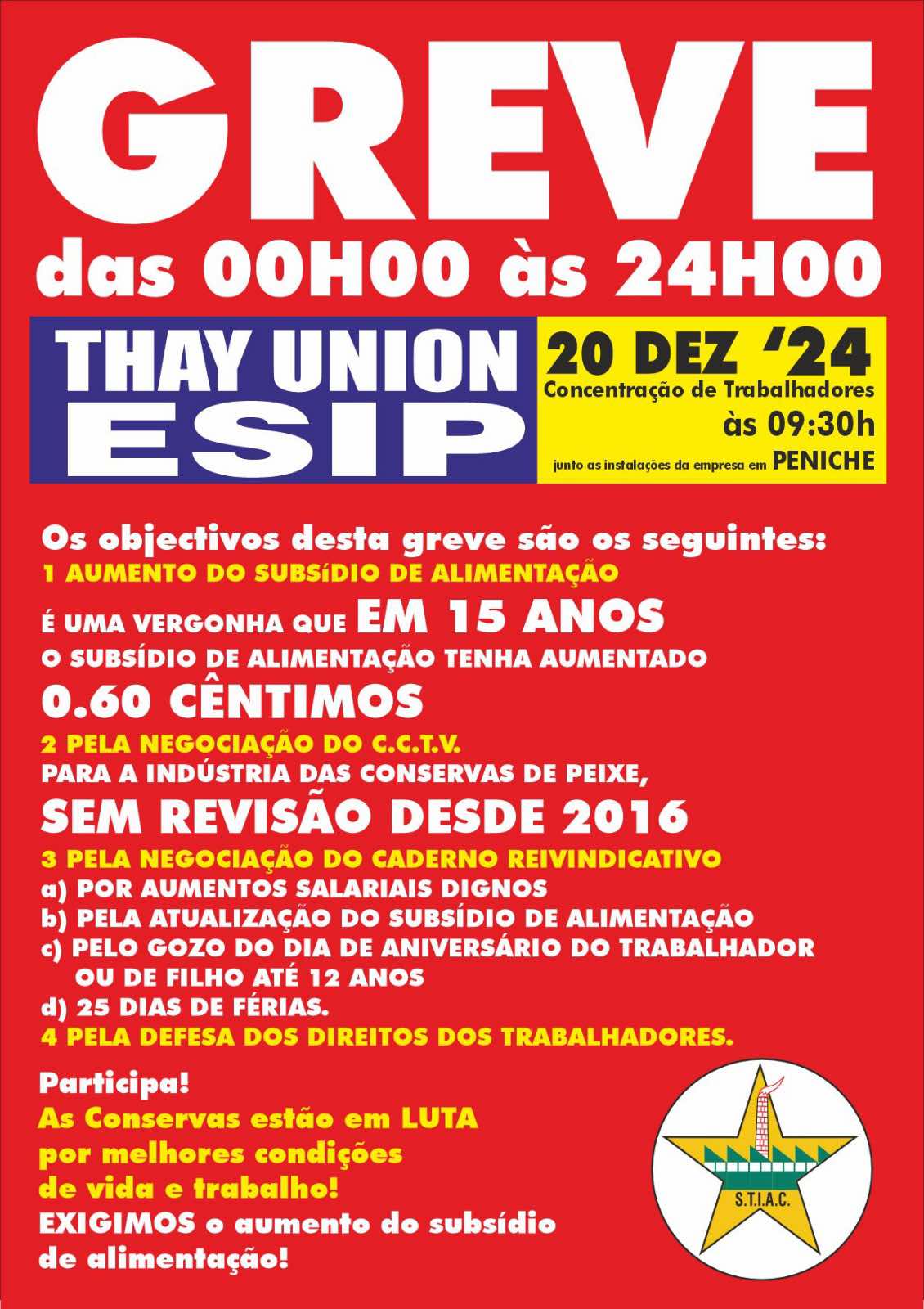 Cartaz Greve ESIP